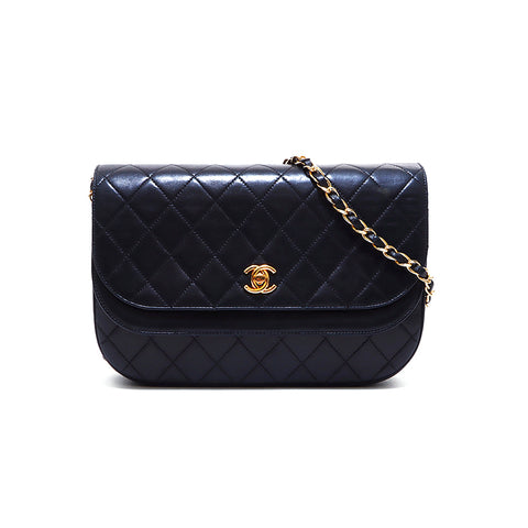 Chanel Chanel Matelasse Coco -Mark -Umhängetasche Leder Schwarz WS4441