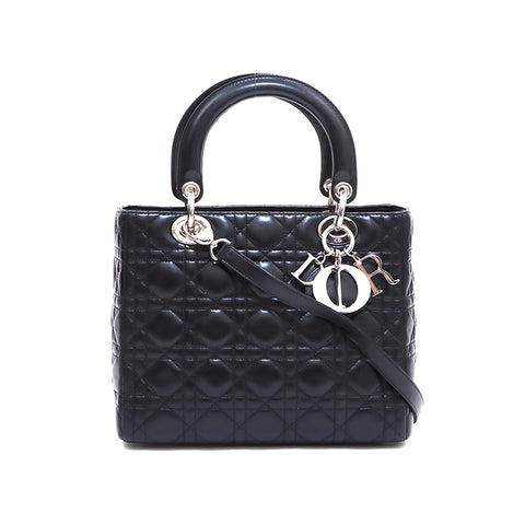 克里斯蒂安·迪奥(Christian dior Lady Dior)迪奥(Dior Dior Canage)银色硬件肩带黑色WS4503