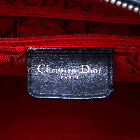 クリスチャンディオール Christian Dior レディーディオール Lady Dior カナージュ シルバー金具  ショルダーバッグ ブラック WS4503