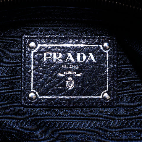 プラダ PRADA ロゴ ハンドバッグ レザー ブラック WS4567