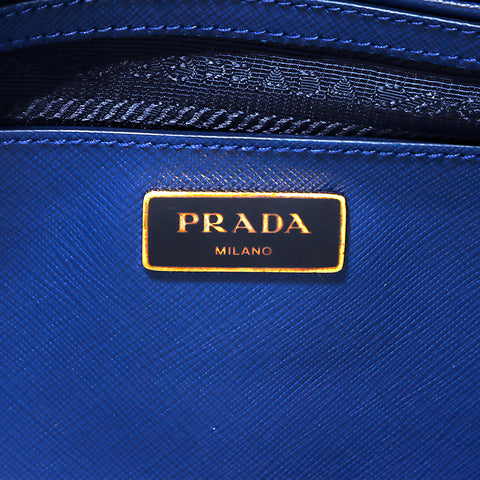 プラダ PRADA ロゴ トートバッグ レザー ブルー WS4569