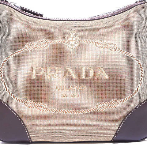 プラダ PRADA ロゴ ショルダーバッグ ナイロン ベージュ WS4571