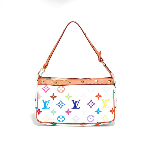 ルイ・ヴィトン LOUIS VUITTON モノグラム アクセソワール  ポーチ PVC ホワイト×マルチカラー WS4581