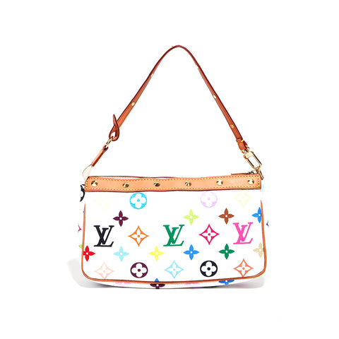 ルイ・ヴィトン LOUIS VUITTON モノグラム アクセソワール  ポーチ PVC ホワイト×マルチカラー WS4581