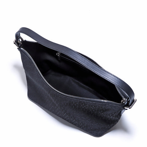 CELINE Macadam Shoulder Bag Cotton Black WS4586