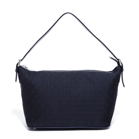 CELINE Macadam Shoulder Bag Cotton Black WS4586