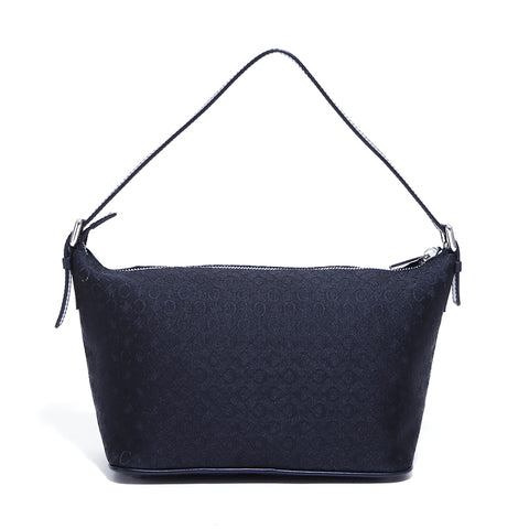 Céline Macadam Sac à épaule coton noir WS4586