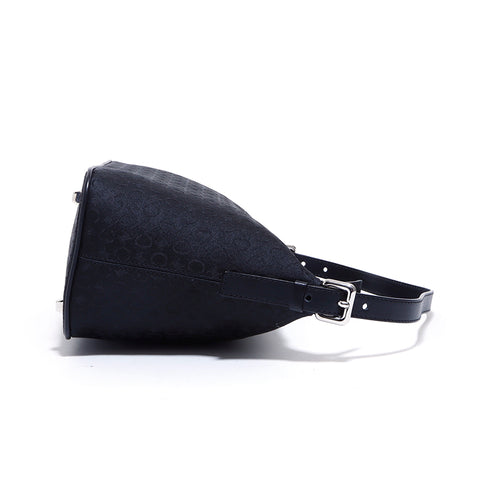 CELINE Macadam Shoulder Bag Cotton Black WS4586