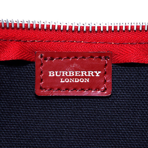 Burberry Nova Check Mini Beutel Red PVC Umhängetasche Beige Red WS4604