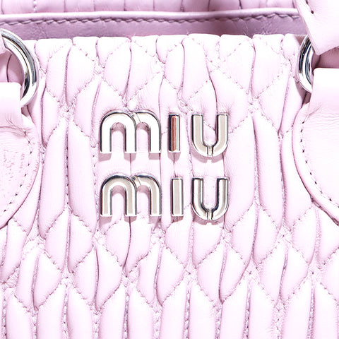 ミュウ ミュウ Miu Miu ミウミウ キルティング 2way シルバー 金具 ショルダーバッグ ピンク WS4605