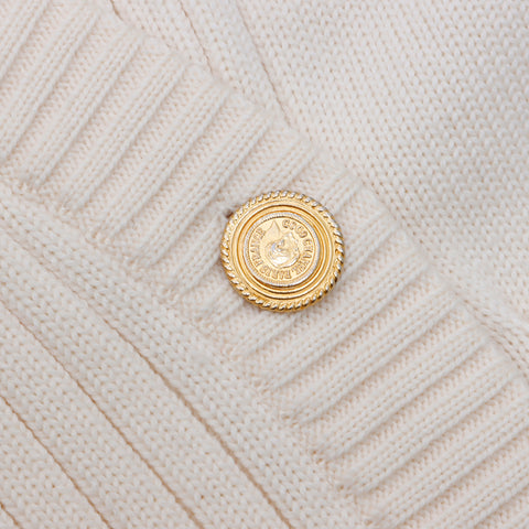 Chanel Cashmere Cropped Size:34 1990s Cardigan Ivory WS4629