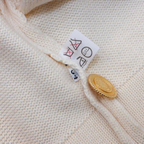 Chanel Cashmere Cropped Size:34 1990s Cardigan Ivory WS4629