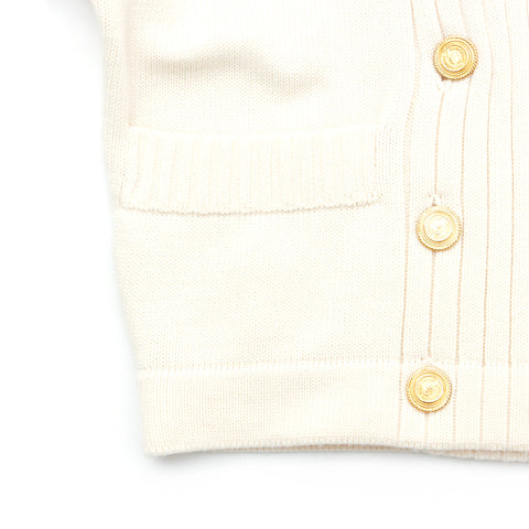 Chanel Cashmere Cropped Size:34 1990s Cardigan Ivory WS4629