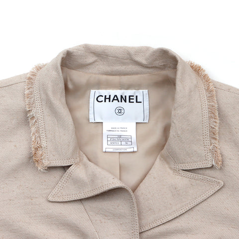 シャネル CHANEL ココマーク ボタン シルク Size36 2006年 ジャケット ベージュ WS4642