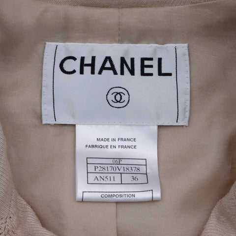 シャネル CHANEL ココマーク ボタン シルク Size36 2006年 ジャケット ベージュ WS4642