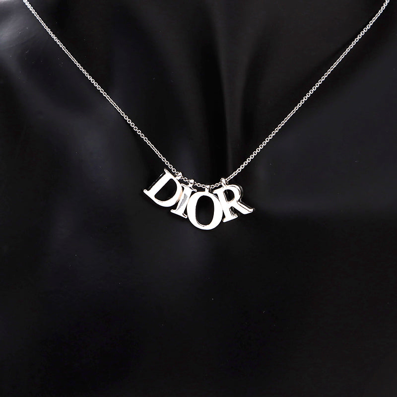 クリスチャンディオール Christian Dior ロゴ ネックレス シルバー