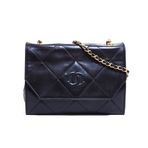 シャネル CHANEL ココマーク マトラッセ ショルダーバッグ VINTAGE 中古 定番  レザー ブラック WS4668