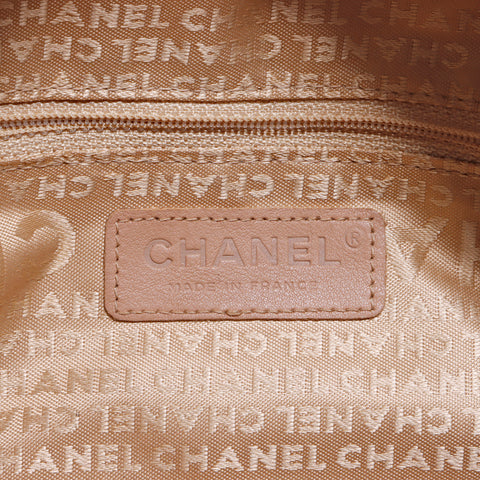 シャネル CHANEL キャビアスキン チョコバー トート  ハンドバッグ レザー ベージュ WS4672