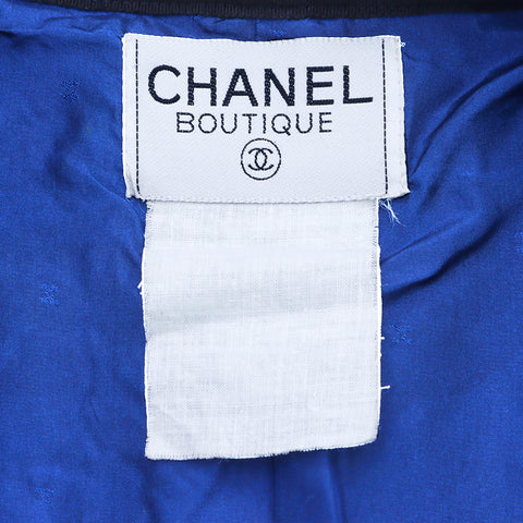 Chanel Coco Button Tweed Blouson Jacket Blue WS4733