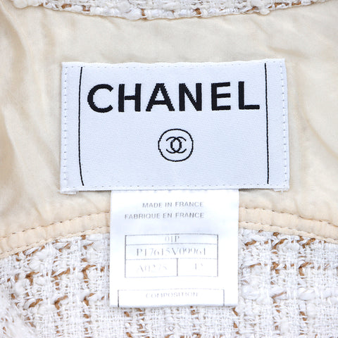 Chanel Chanel Coco Button Tweed 01p Vest White WS4734