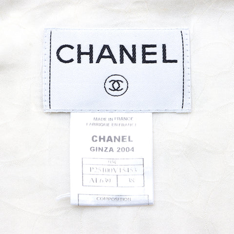 シャネル CHANEL ココマーク パール ツイード Size38 2005年 ジャケット ホワイト WS4759