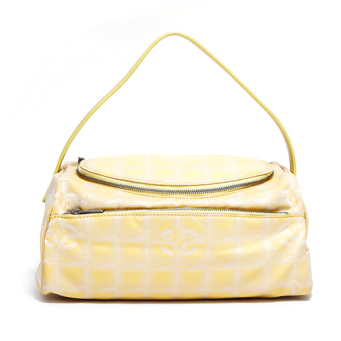 シャネル CHANEL ニュートラベル チェック 7番台 ハンドバッグ イエロー WS4770