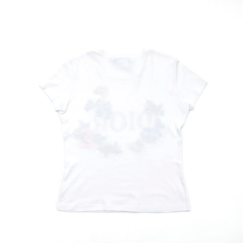 Christian Dior Logo Flower Short Sleeve T-Shirt White WS4784