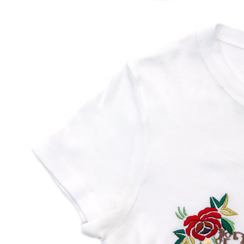 Christian Dior Logo Flower Short Sleeve T-Shirt White WS4784