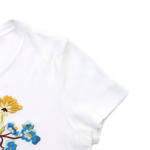 Christian Dior Logo Flower Short Sleeve T-Shirt White WS4784