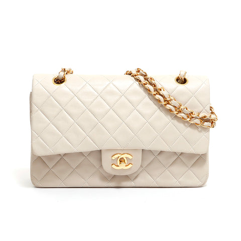 シャネル CHANEL ダブルフラップ マトラッセ ショルダーバッグ レザー ベージュ WS4787