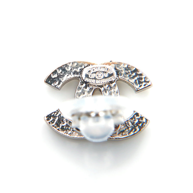 Chanel Coco Silver Hardware Rhinestones #321838C83B Chanel Coco Mark Rhinestone 2007 Earrings Silver WS4862  main image 3
