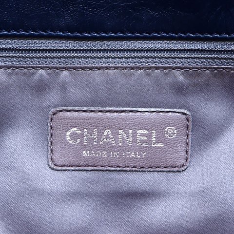 シャネル CHANEL ココマーク レザー 12番台 トートバッグ ネイビー WS4904