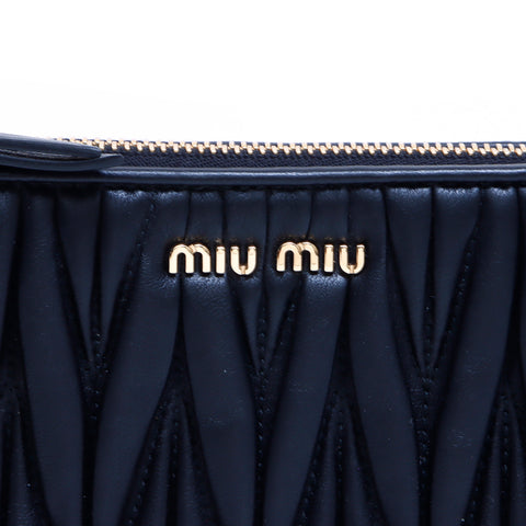 ミュウ ミュウ Miu Miu ロゴ ショルダーバッグ レザー ブラック WS4931