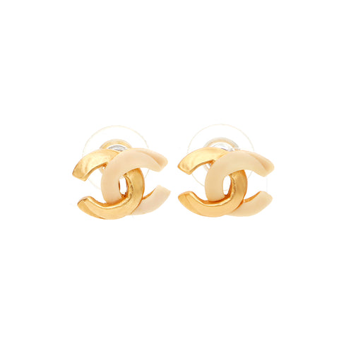 Chanel Coco Mark Earrings Gold WS4942