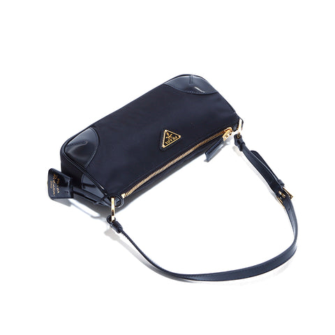 PRADA Nylon Logo Shoulder Bag Black WS4950