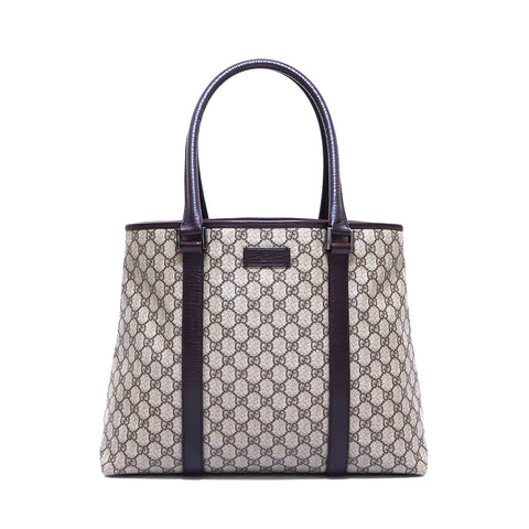 GUCCI GG PVC Tote Handbag Beige WS4981
