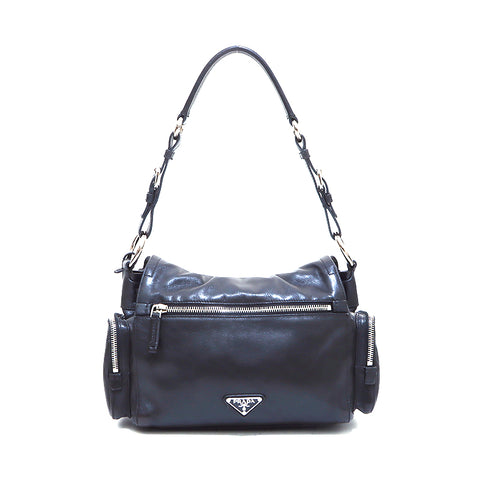 PRADA Vittello Easy One Shoulder Shoulder Bag Black WS4986