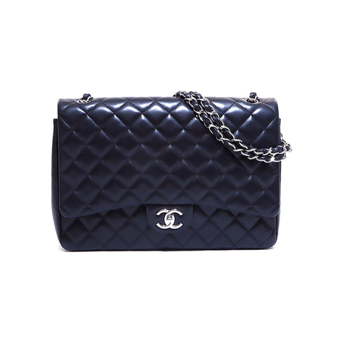 Chanel Lambskin Decamatelasse Jumbo No. 16肩袋黑色WS5167