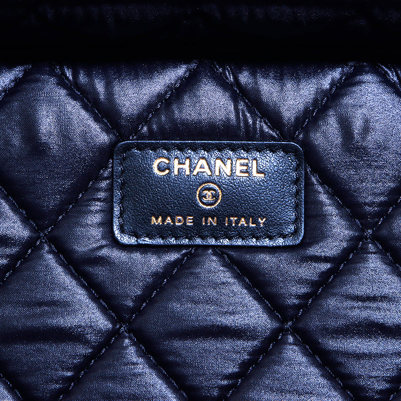 CHANEL◇ココマーク/キャビアスキン/リペイント/長財布/レザー/BLK