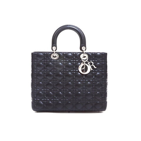 基督教Dior银五金服装手提包黑色WS5256