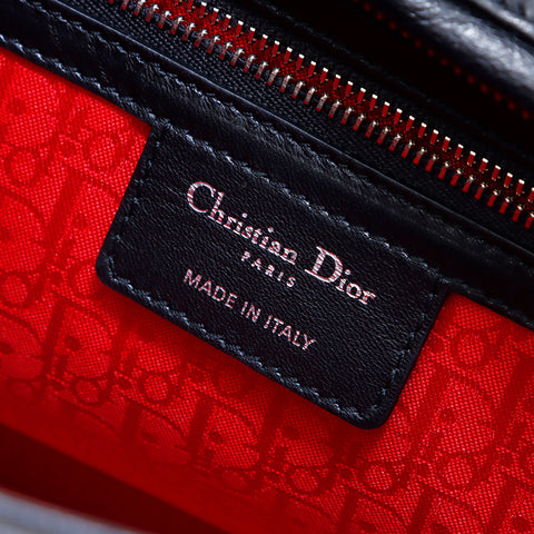 クリスチャンディオール Christian Dior シルバー金具 カナージュ ハンドバッグ ブラック WS5256