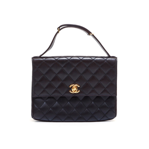 香奈儿Lambskin No. 5 Twitlock Handbag黑色WS5338