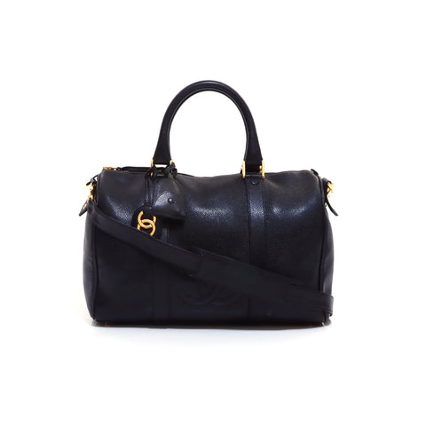 シャネル CHANEL キャビアスキン ココマーク 2WAY ショルダー キャビア ボストンバッグ ブラック WS5362