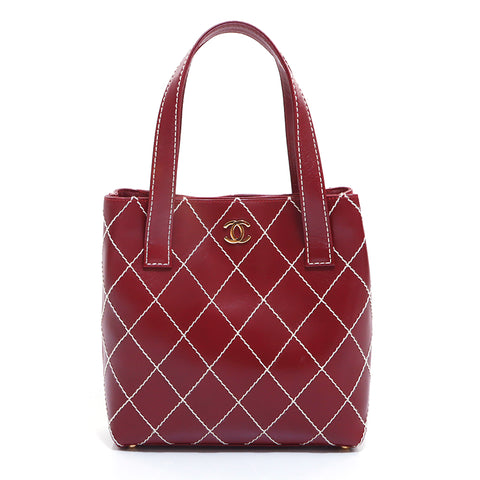 香奈儿野生针迹7号小腿手提包黑色WS5365