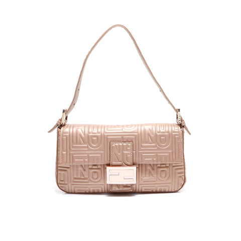 Fendi Mamma桶手提包皮革金WS5450