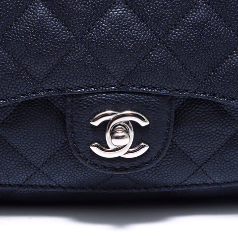 シャネル CHANEL キャビアスキン ココマーク ハンドバッグ レザー ブラック WS5454