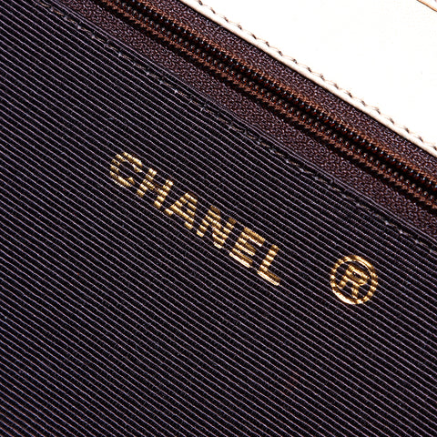 シャネル CHANEL ラムレザー 0番台 ハーフムーン ショルダーバッグ ベージュ WS5458