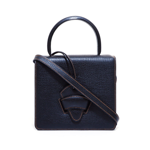 Loewe三角皮革肩带黑色WS5487