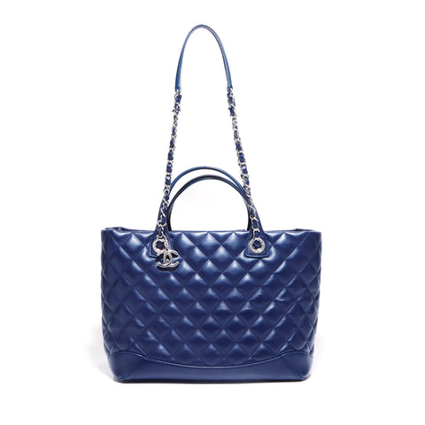 Chanel Chanel 25 2-Wege-Tasche Silber Umhängetasche Marine WS5552