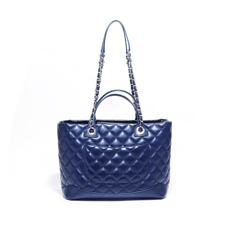 Chanel Chanel 25 2-Wege-Tasche Silber Umhängetasche Marine WS5552